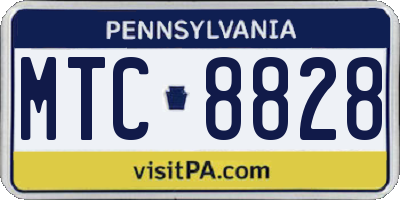 PA license plate MTC8828