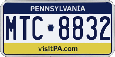 PA license plate MTC8832