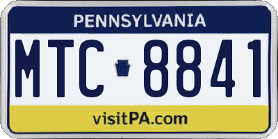 PA license plate MTC8841