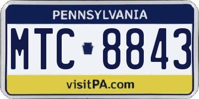 PA license plate MTC8843