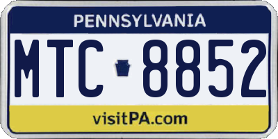 PA license plate MTC8852