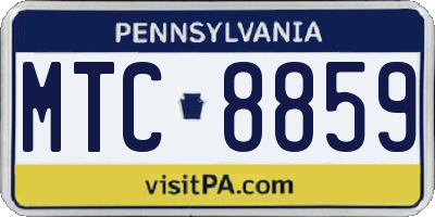 PA license plate MTC8859