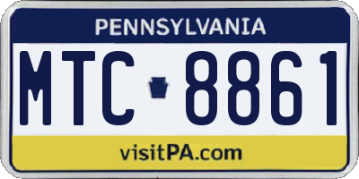 PA license plate MTC8861