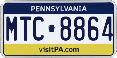 PA license plate MTC8864