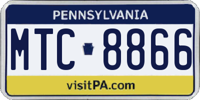PA license plate MTC8866