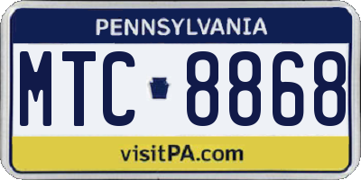 PA license plate MTC8868