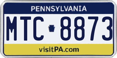 PA license plate MTC8873