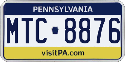 PA license plate MTC8876