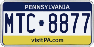 PA license plate MTC8877