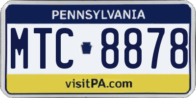 PA license plate MTC8878