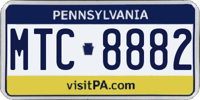 PA license plate MTC8882