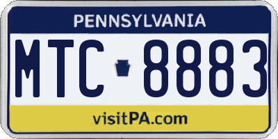 PA license plate MTC8883