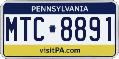 PA license plate MTC8891