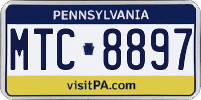PA license plate MTC8897