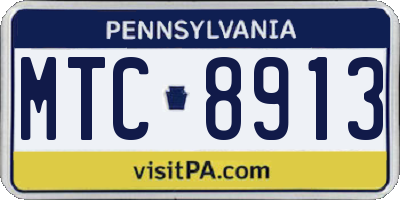 PA license plate MTC8913
