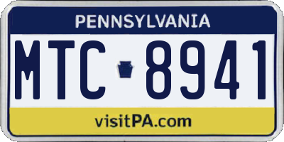 PA license plate MTC8941