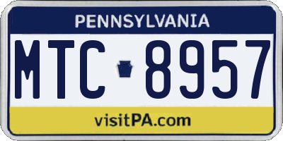 PA license plate MTC8957