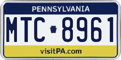 PA license plate MTC8961