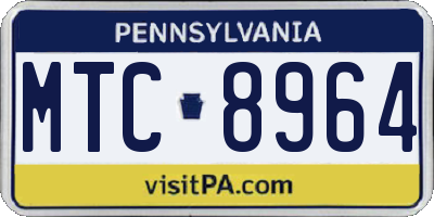PA license plate MTC8964