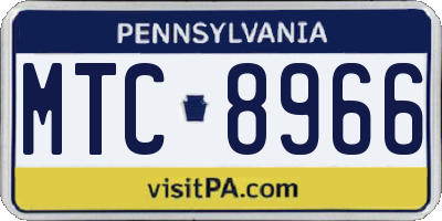 PA license plate MTC8966