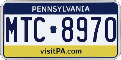 PA license plate MTC8970