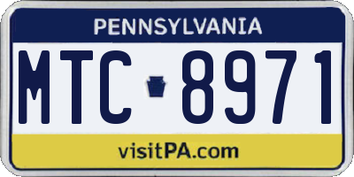PA license plate MTC8971