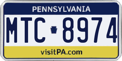 PA license plate MTC8974
