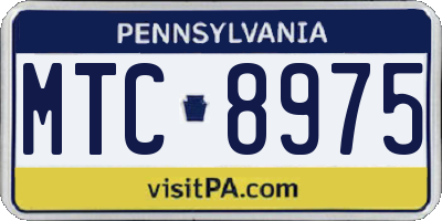 PA license plate MTC8975