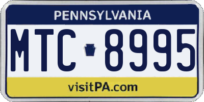 PA license plate MTC8995