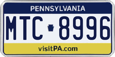 PA license plate MTC8996