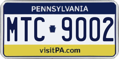 PA license plate MTC9002