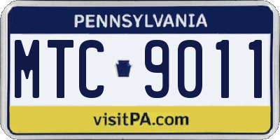 PA license plate MTC9011
