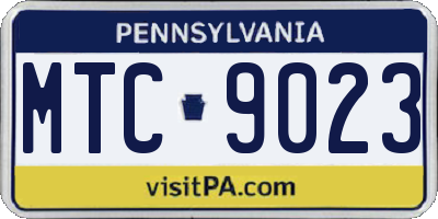 PA license plate MTC9023