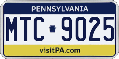 PA license plate MTC9025