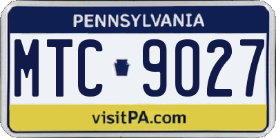 PA license plate MTC9027