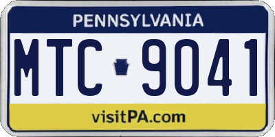 PA license plate MTC9041