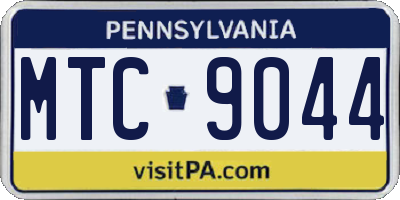 PA license plate MTC9044