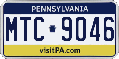 PA license plate MTC9046