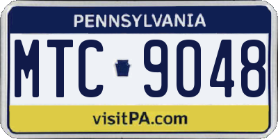 PA license plate MTC9048
