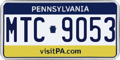 PA license plate MTC9053