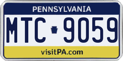 PA license plate MTC9059
