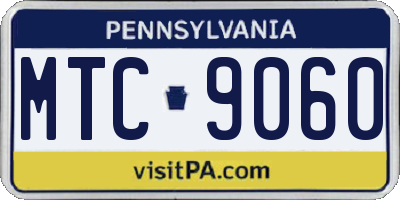 PA license plate MTC9060