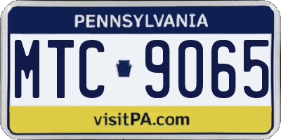 PA license plate MTC9065