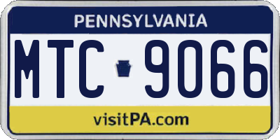 PA license plate MTC9066
