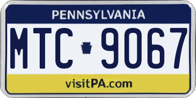PA license plate MTC9067