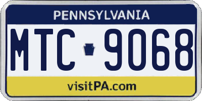 PA license plate MTC9068