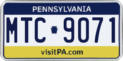 PA license plate MTC9071