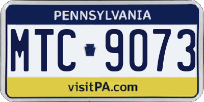 PA license plate MTC9073