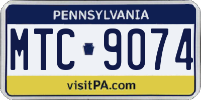 PA license plate MTC9074