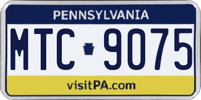 PA license plate MTC9075